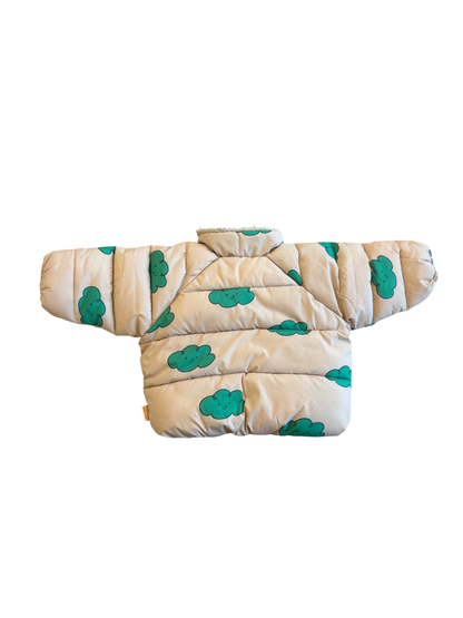 Tiny Cottons Jacket Beige with green cloud pattern