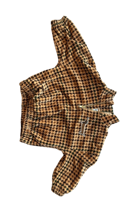 Mini Rodini Houndhooth Sweatshirt Brown and black