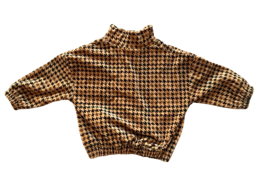 Mini Rodini Houndhooth Sweatshirt Brown and black