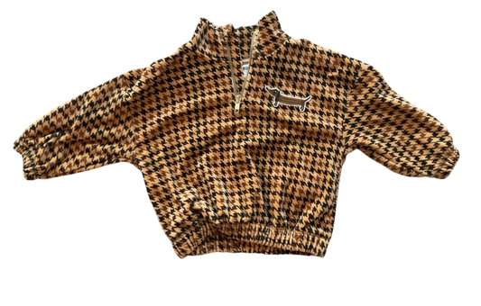 Mini Rodini Houndhooth Sweatshirt Brown and black
