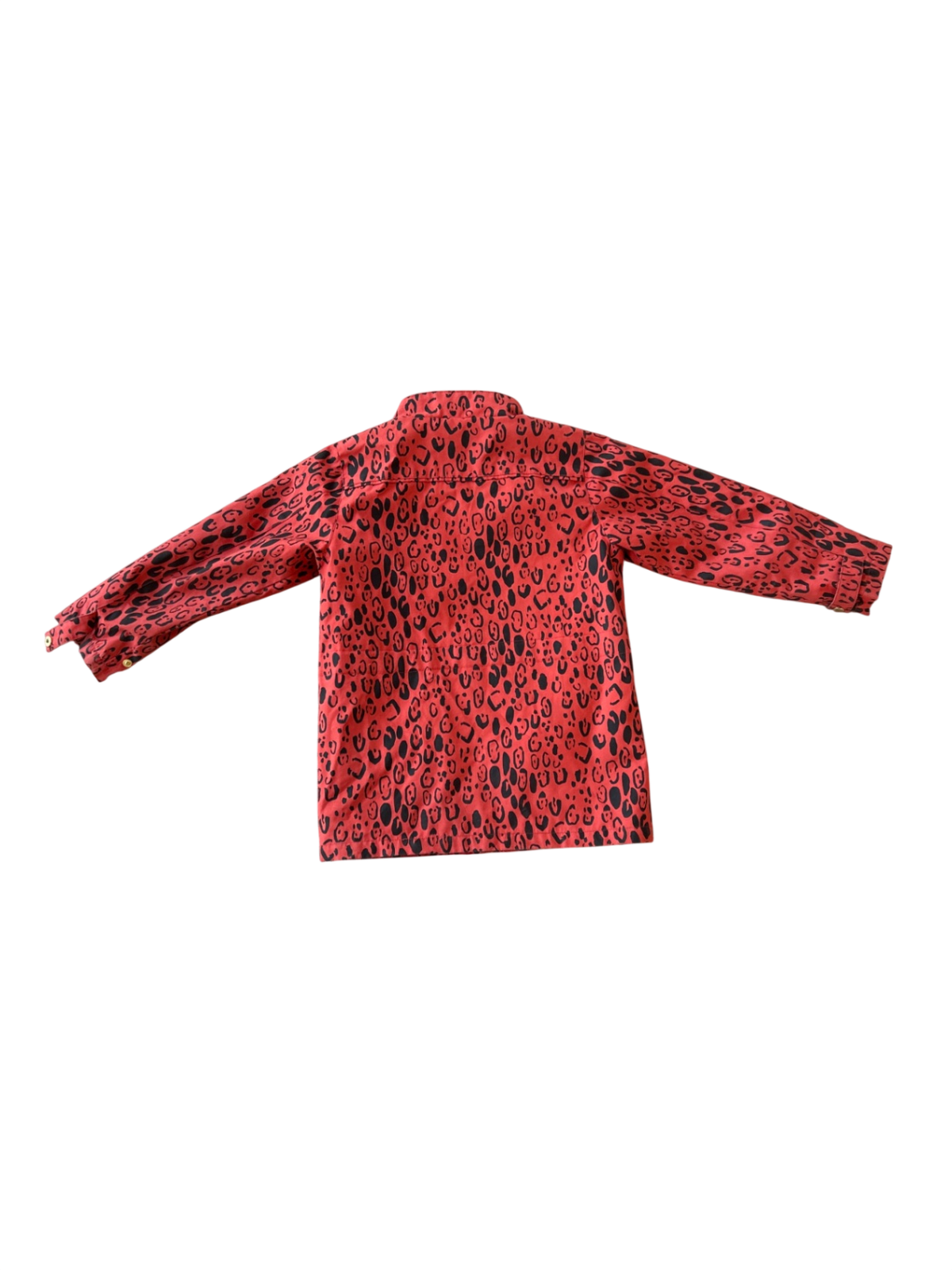 Mini Rodini Jacket Red with black leopard print