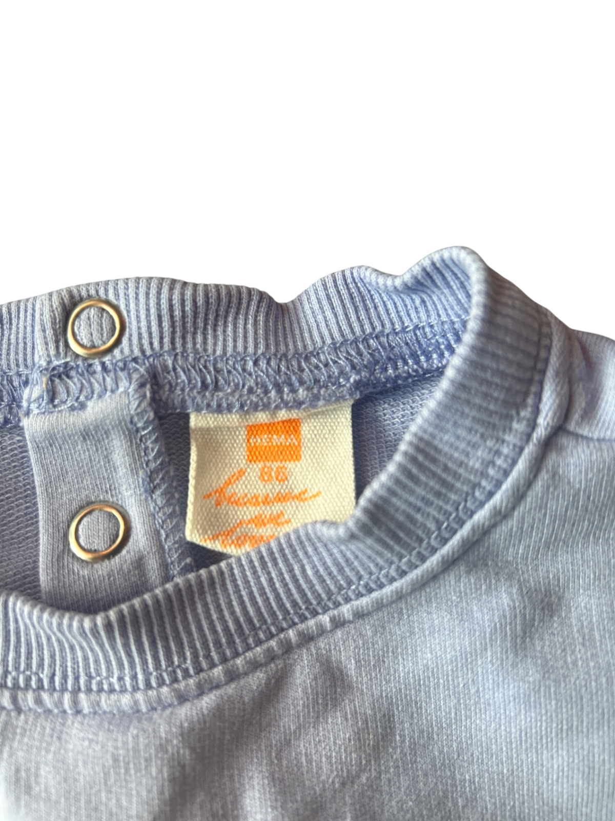 HEMA Sweatshirt Light blue-gray with yellow, green, and orange print