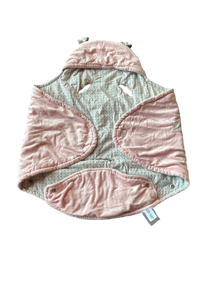Baby Nat Jacket Pink with a pale blue and white patterned lining