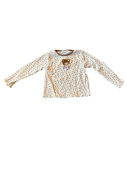 Zara T-Shirt Cream with brown print