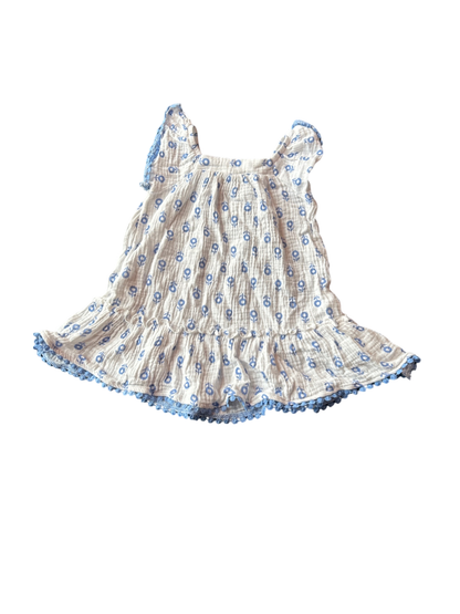 rz by rachel zoe Dress White with blue floral print