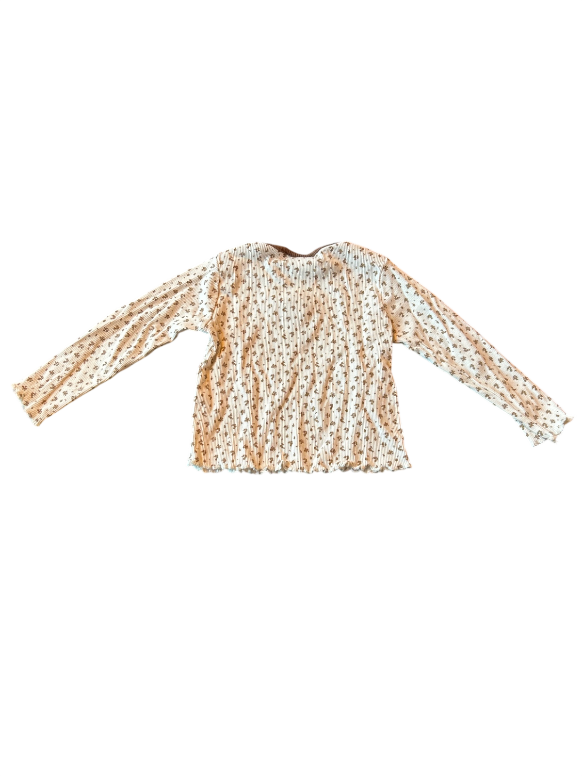 Zara T-Shirt Cream with brown print