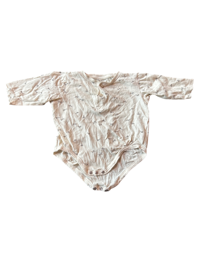 Unknown Bodysuit Cream with gray print