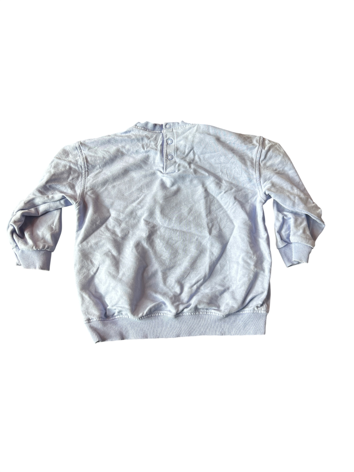 HEMA Sweatshirt Light blue-gray with yellow, green, and orange print