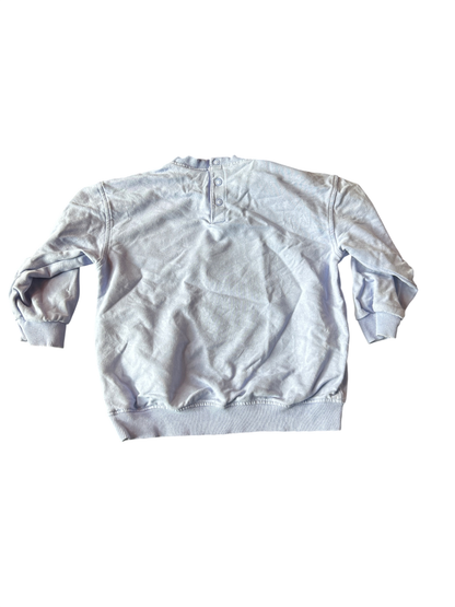 HEMA Sweatshirt Light blue-gray with yellow, green, and orange print