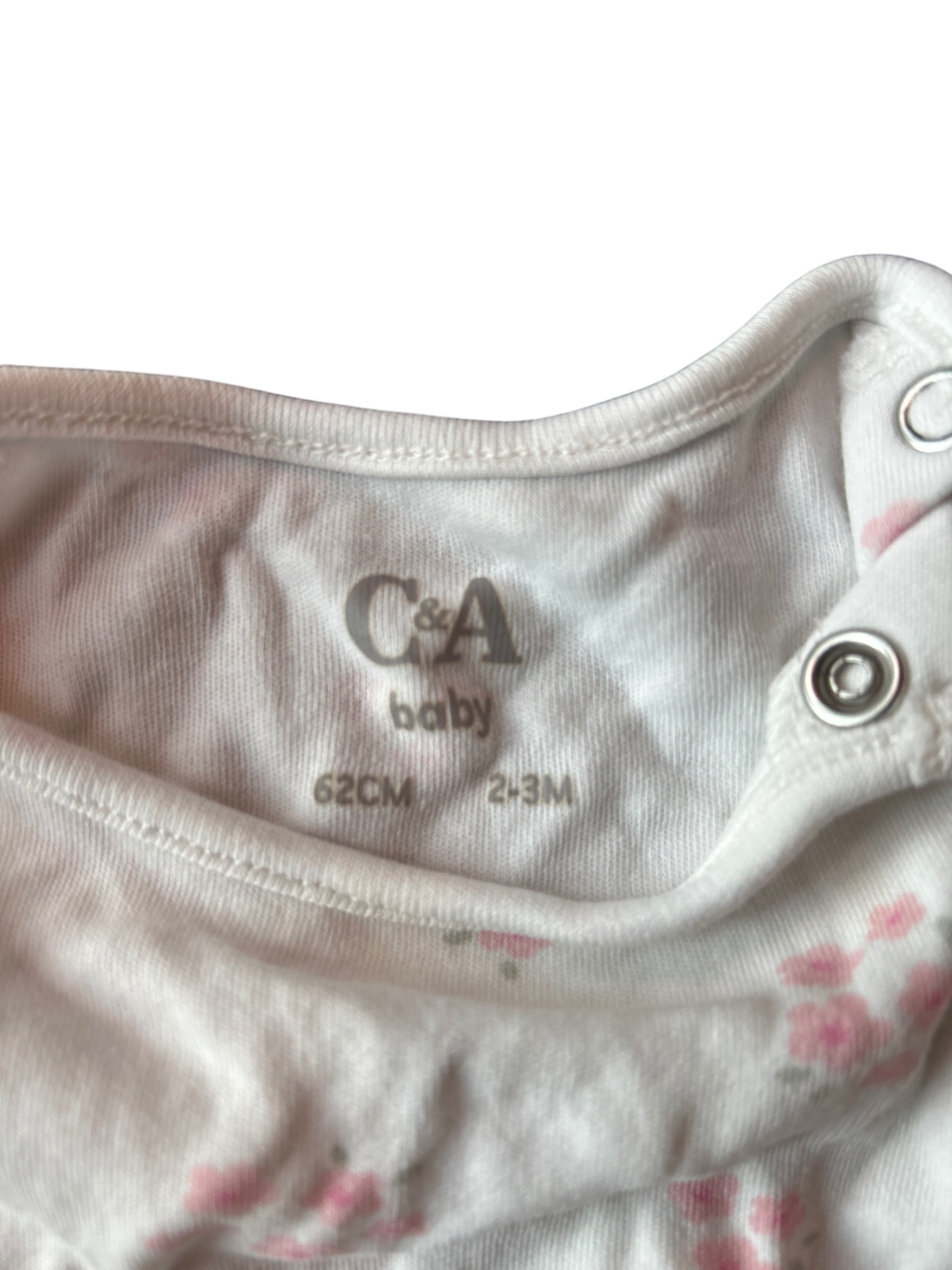 C&A Bodysuit White with pink floral print