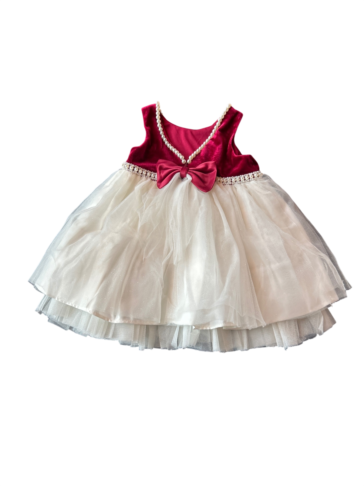 Couture Frinceii Dress Burgundy and ivory