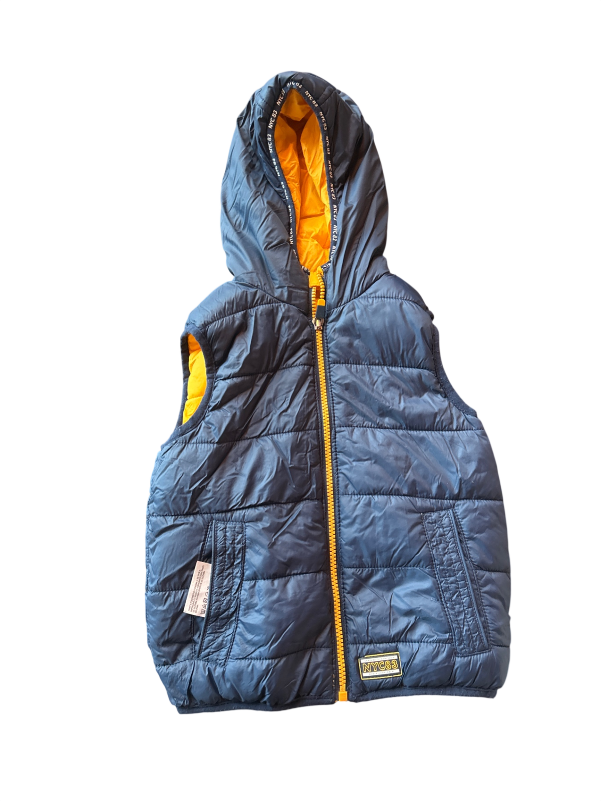NYC83 Bodywarmer Navy blue with yellow lining and zipper