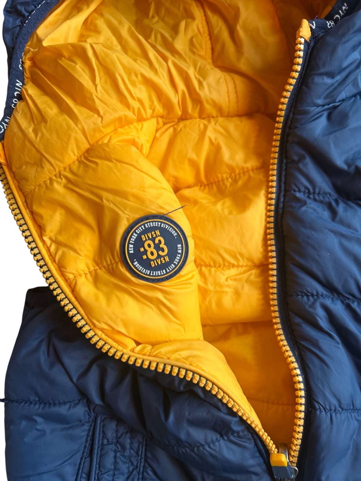 NYC83 Bodywarmer Blue with yellow accents