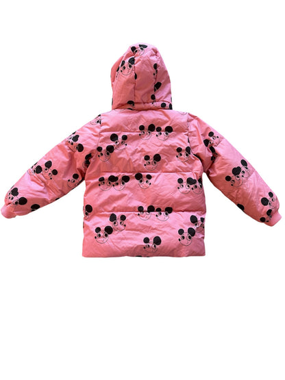 Mini Rodini Jacket Pink with black print and red lining