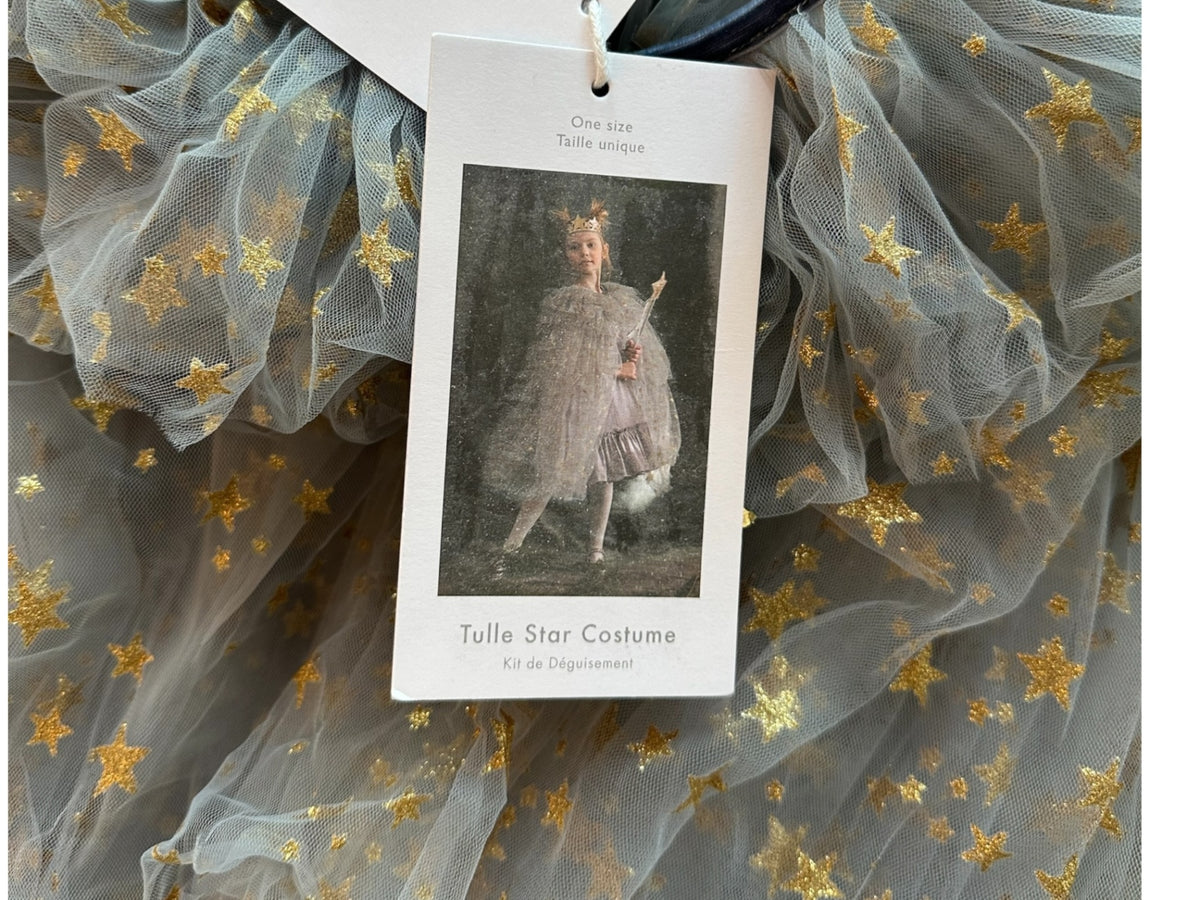 Meri Meri Dress Light blue with gold stars