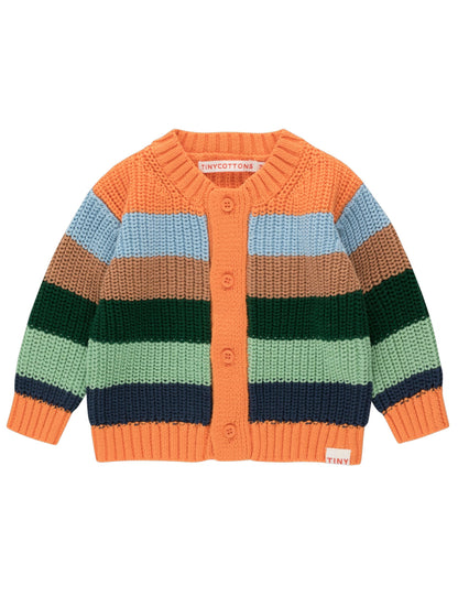 Tiny Cottons Stripes baby cardigan Orange