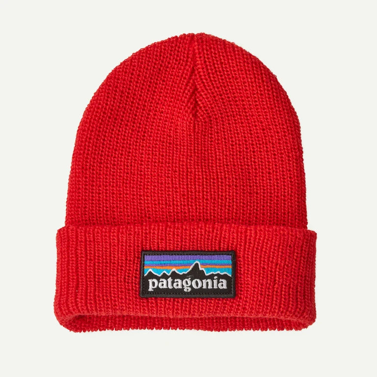 Patagonia Baby Logo Beanie - P-6 Logo: Sizzle Red