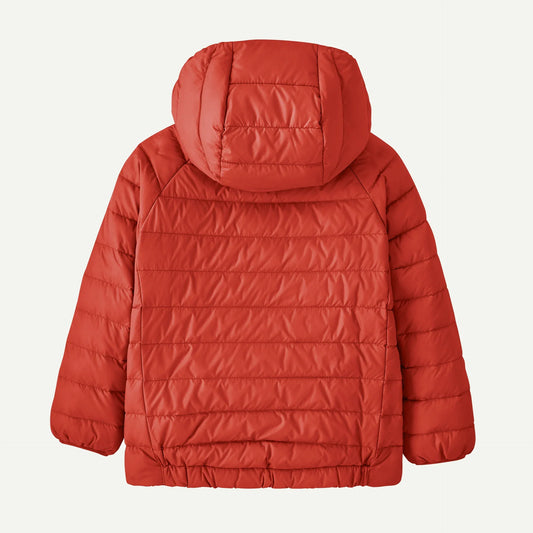 Patagonia Baby Reversible Down Sweater Hoody - Salmon Energy: Ink Black