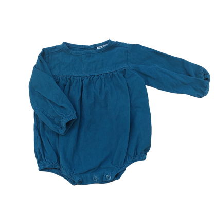 Maed for Mini Blue Corduroy Romper Blue