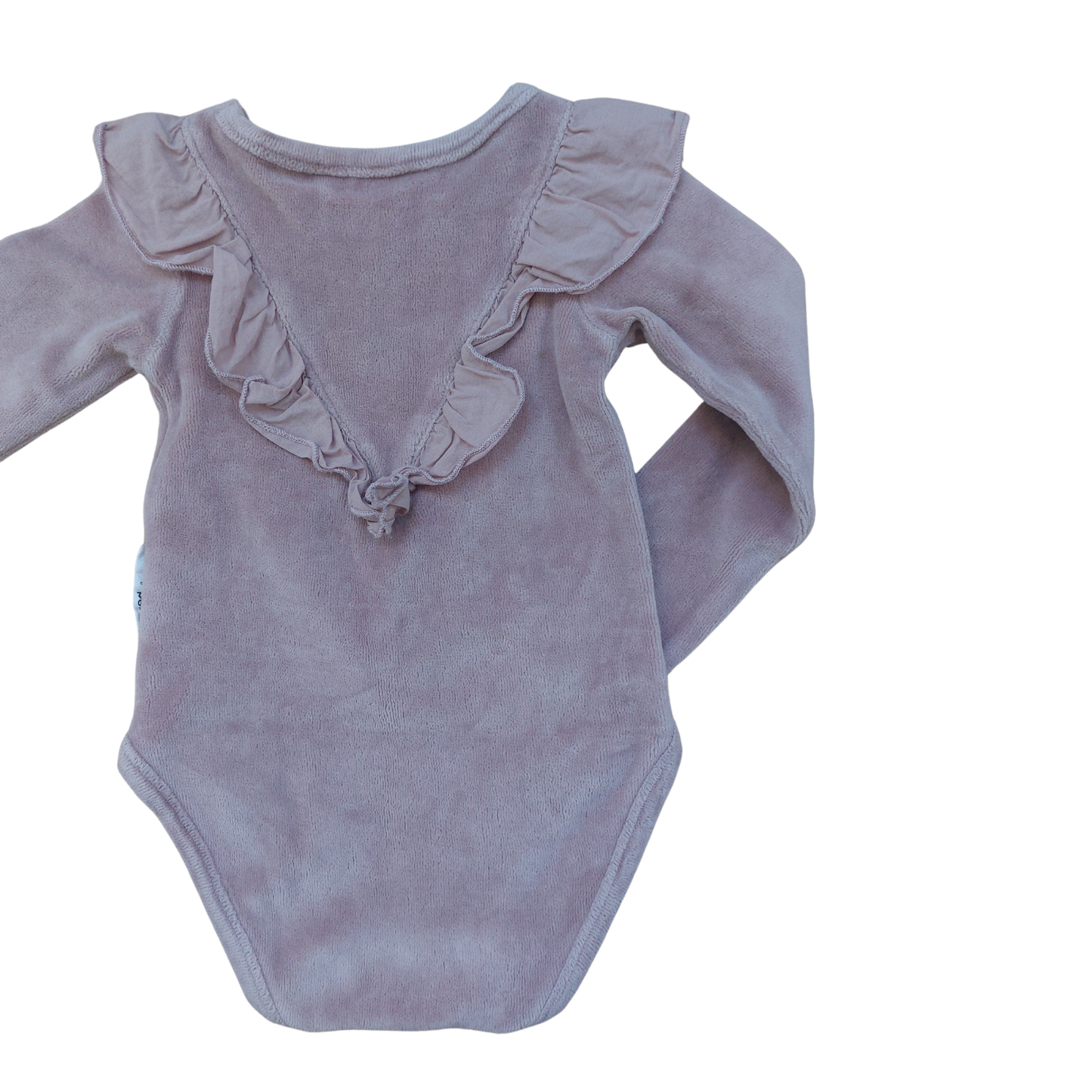 Maed for Mini Velvet Long Sleeved Romper Beige