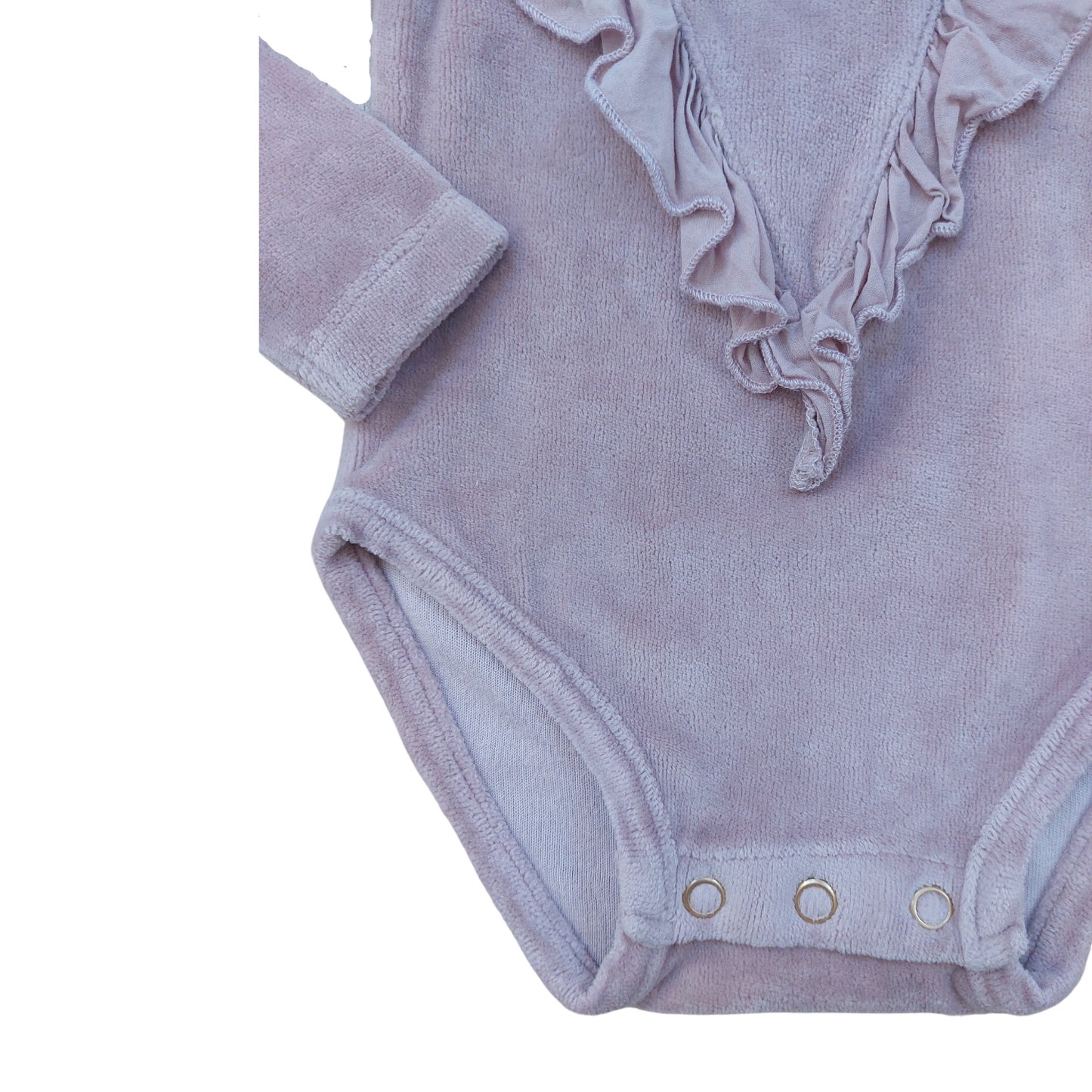 Maed for Mini Velvet Long Sleeved Romper Beige
