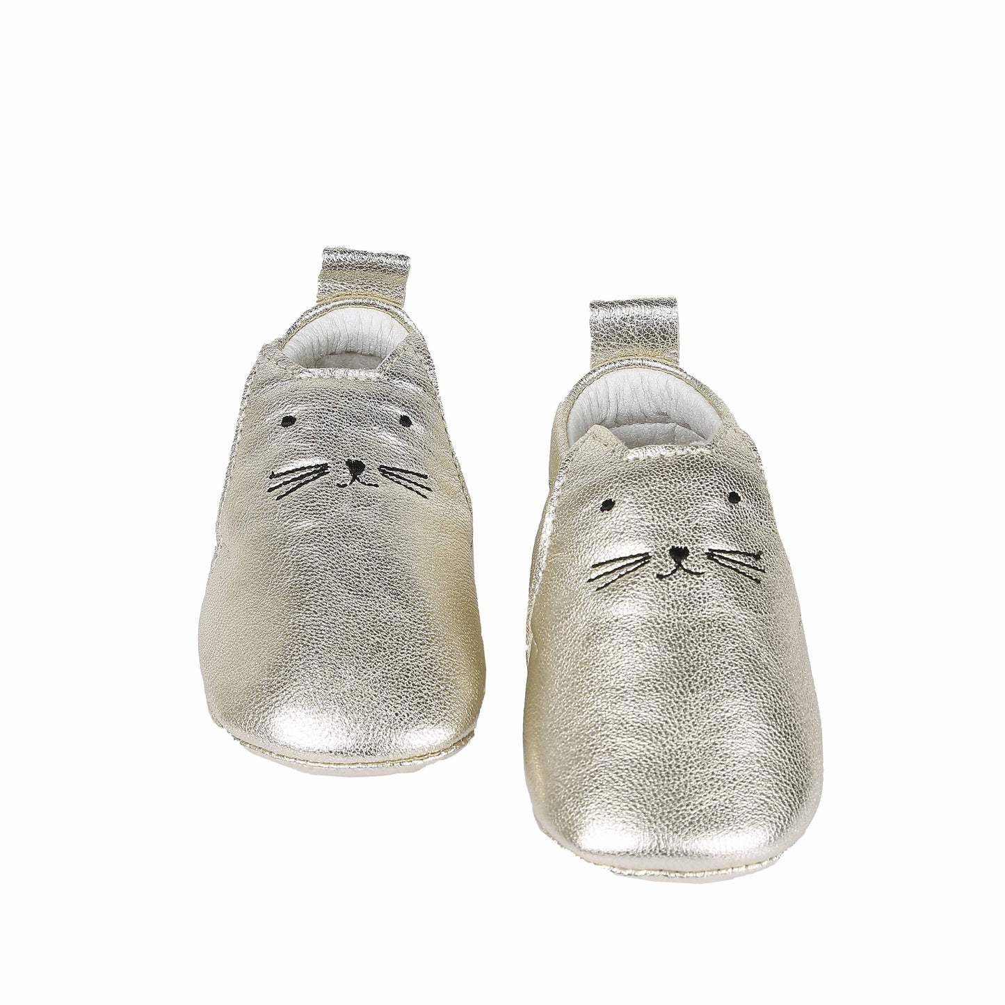 Gold kitten slippers