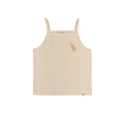 AMMEHOELA Ella Cropped Singlet Beige