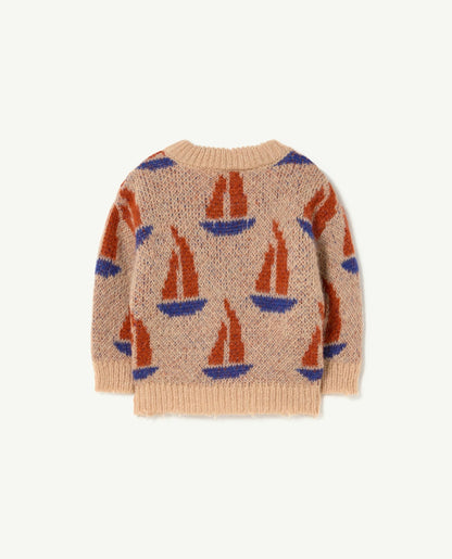 Beige Bull Baby Sweater