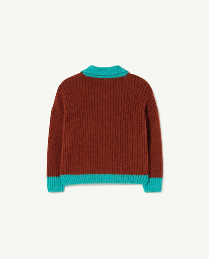 Brown Bicolor Toucan Baby Cardigan