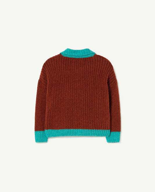 Brown Bicolor Toucan Baby Cardigan