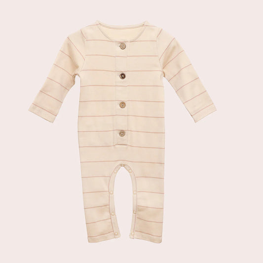 Taupe stripes romper
