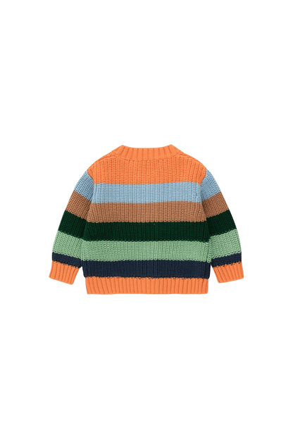 Tiny Cottons Stripes baby cardigan Orange