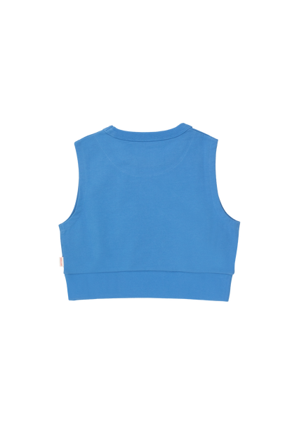 Tiny sleeveless sweatshirt azure