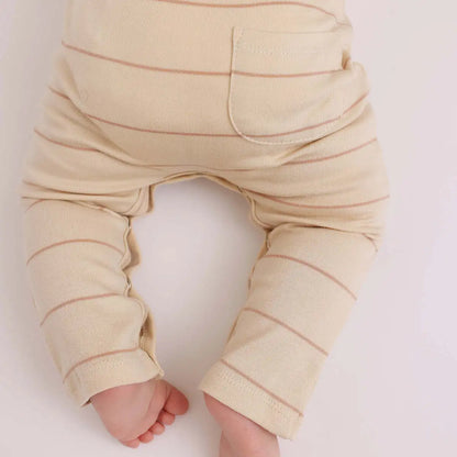 Taupe stripes romper