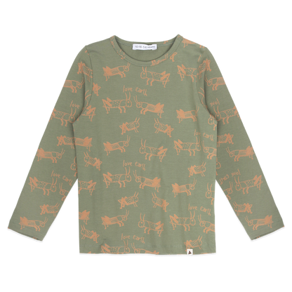 AMMEHOELA Grasshopper Long Sleeved T-Shirt Olive