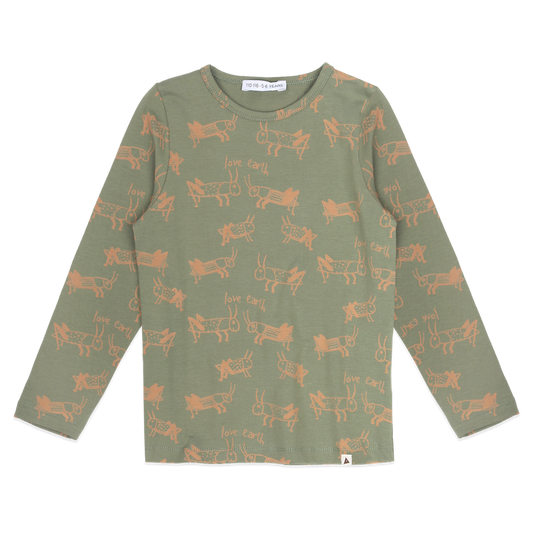 AMMEHOELA Grasshopper Long Sleeved T-Shirt Olive