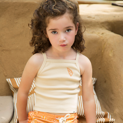 AMMEHOELA Ella Cropped Singlet Beige