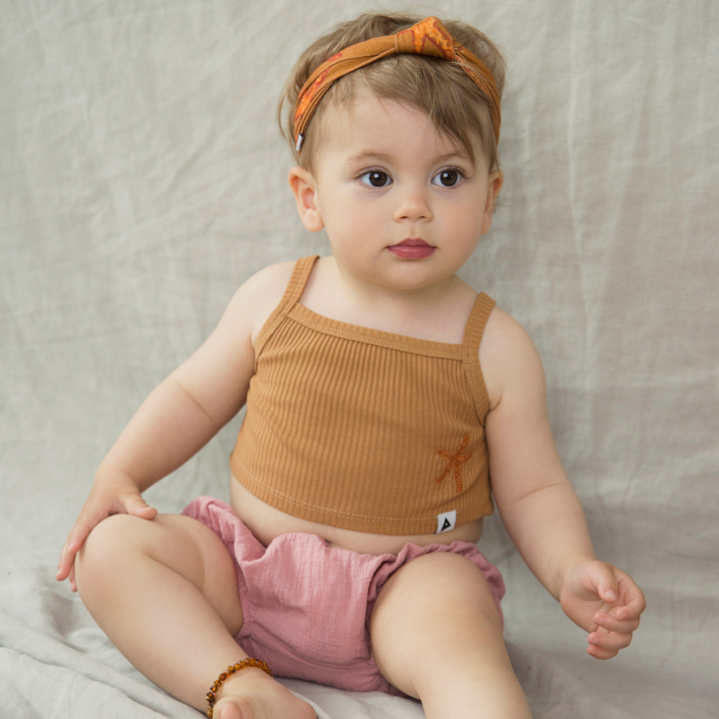 AMMEHOELA Ella Cropped Singlet Sun