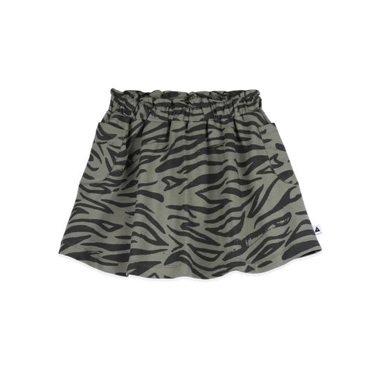 AMMEHOELA Flynn Tiger Print Skirt Green