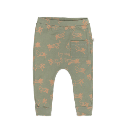 AMMEHOELA Grasshopper Patterned Leggings Olive