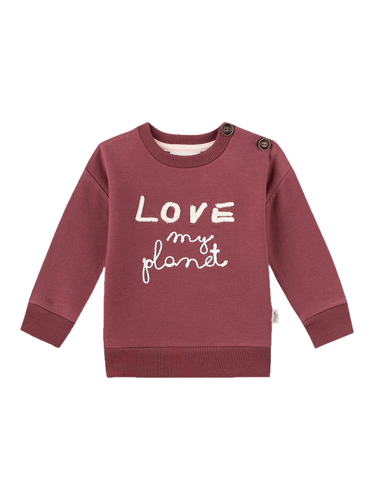 Love My Planet  Long Sleeve Sweatshirt-Red