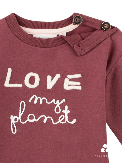 Love My Planet  Long Sleeve Sweatshirt-Red
