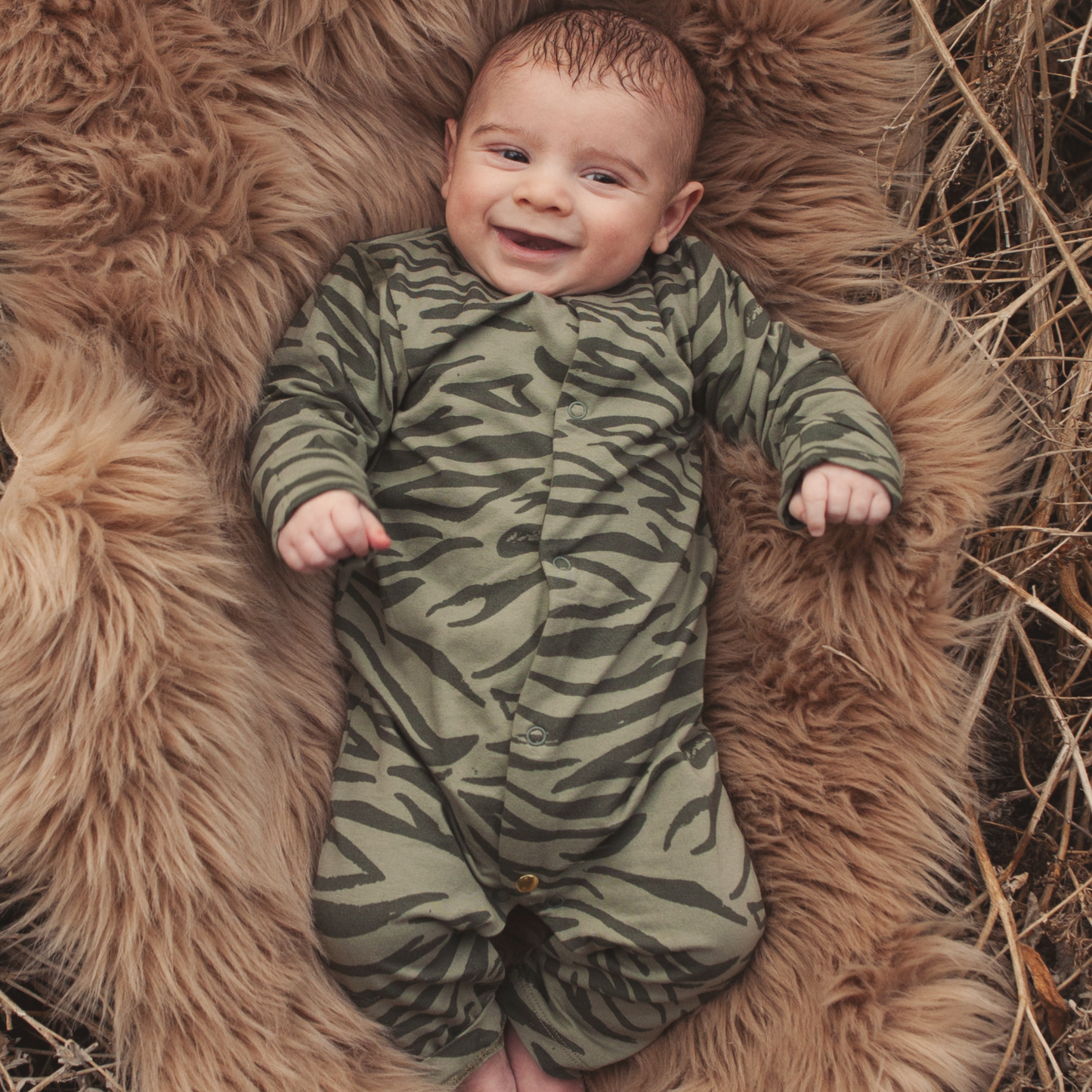 AMMEHOELA Zepp Tiger Print Bodysuit Green